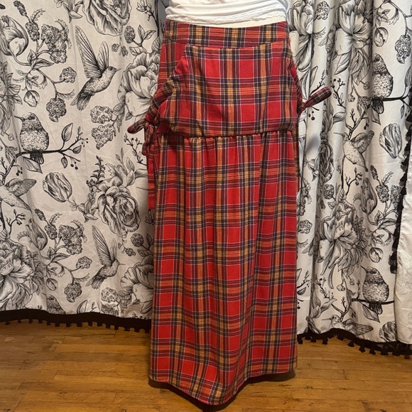 Plaid Red Maxi Skirt - Picture 2 of 7